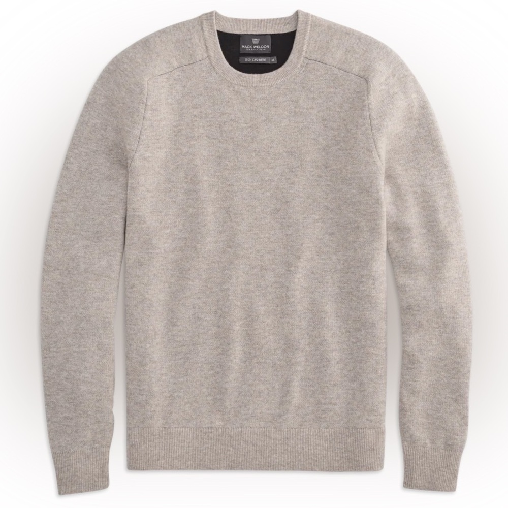 MACK WELDON Tech Cashmere V-Neck Sweater Shroom Marl